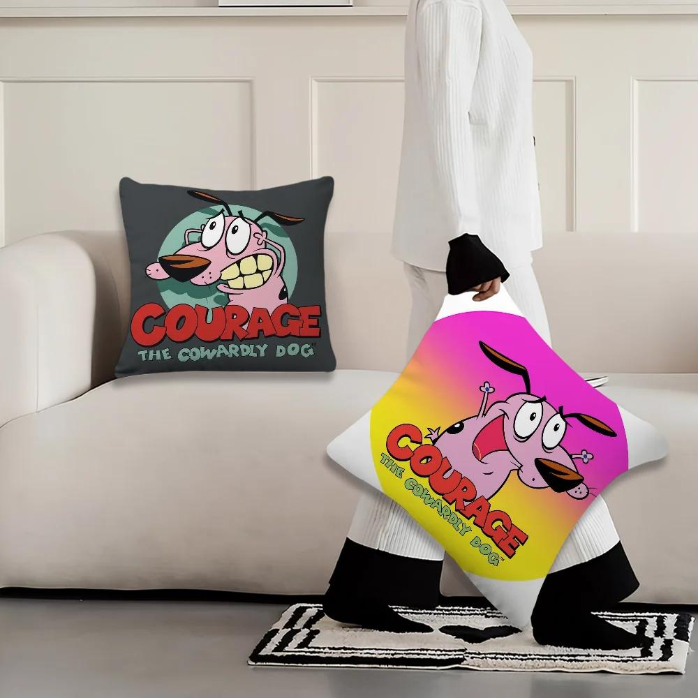 Cartoon C-C-ourage The C-Cowardly Dog Decoration Room Home Sofa Living Office Car Nordic Simplicity Pillow Cover