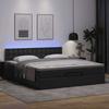 Cadre de lit ottoman - Maison Exclusive - 200x200 cm - Similicuir noir - Rangement intégré