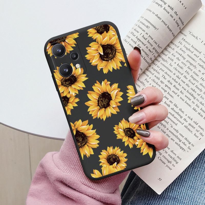 For Realme 9 4G Case 9 Pro Plus Cover Cute Heart Flower Back Cover Soft Silicone Protective Funda For OPPO Realme 9 Pro+ Shell
