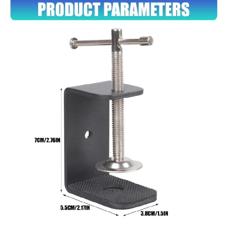 Flexible Photography U Clamp With NonSlip Rubber Base And 2 Standard 1/4inch Screw Mounts For Equipment Attachment