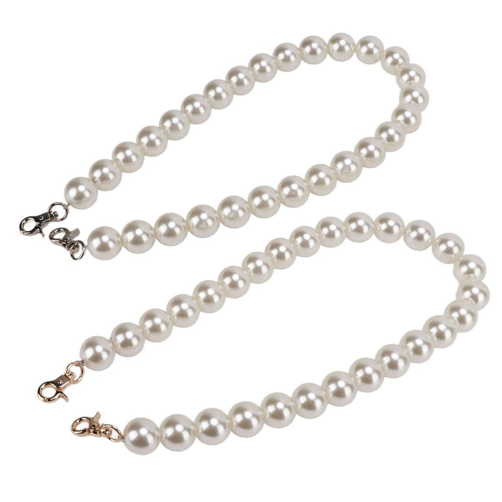 2Pcs Pearl Bead Bag Chain 60cm Workmanship Easily Install Detachable Bag Chain Accessories for