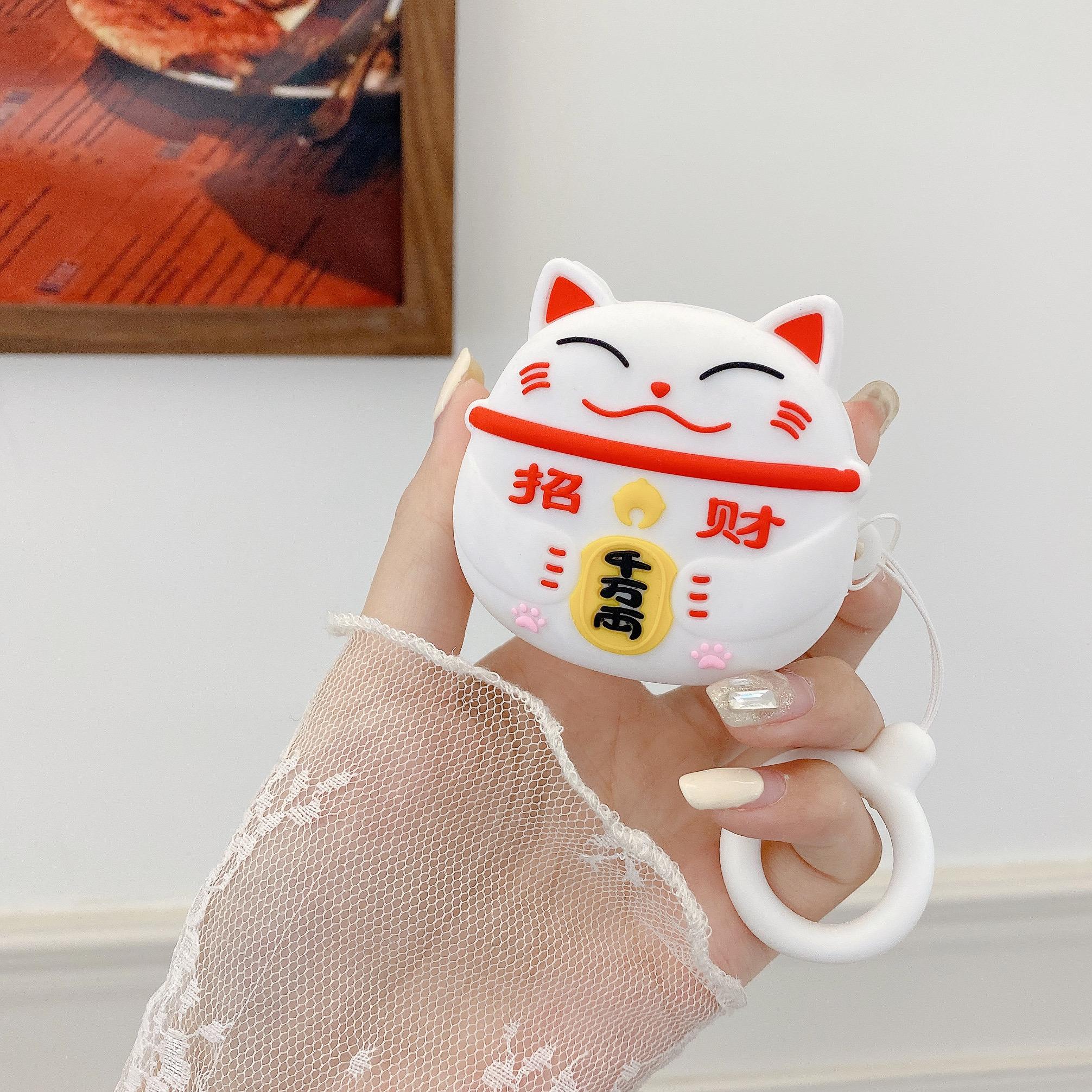 

Силиконовый чехол для наушников с милым мультяшным Lucky Cat для Samsung Galaxy Buds 2 Pro Live, чехол для Galaxy Buds2 Pro, полная защита с ремешком for Galaxy Buds FE (2023)