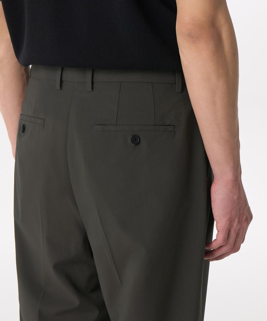 MUSINSA STANDARD [Cooltandard] Real Wide Hidden Banding Slacks [Dusty Khaki]