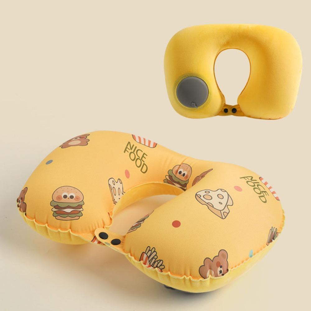 

Надувна подушка для подорожей Press Air подушка для підтримки шиї Портативна подушка для захисту шиї жовтий