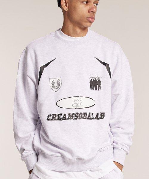 Свитшот Cream Soda Lab Crsdel Teamplay Светло-серый Черный M