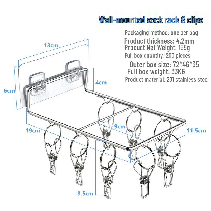 Kaiwang Double Layer Stainless Steel Sock and Clothes Drying Rack with 20 Clips