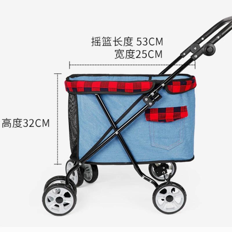 Haustier-Kinderwagen, Katzenwagen, tragbarer kleiner Haustierwagen, Teddy-Hundewagen, leichter Wagen, Hundewagen