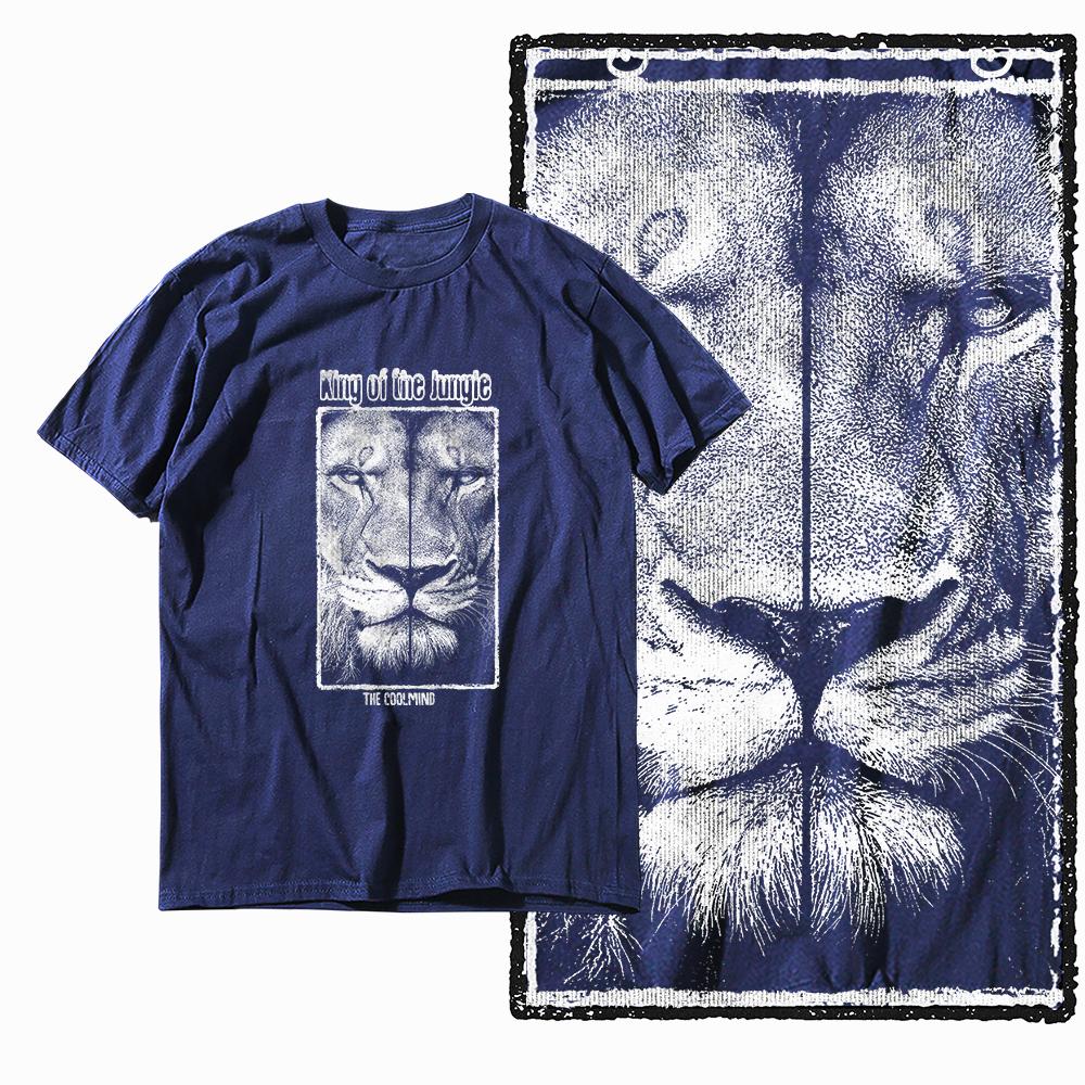 Coolmind MAV lion printed Exclusive graphic men T shirt 100% cotton big size streetwear men tshirt cool t-shirt tee shirts