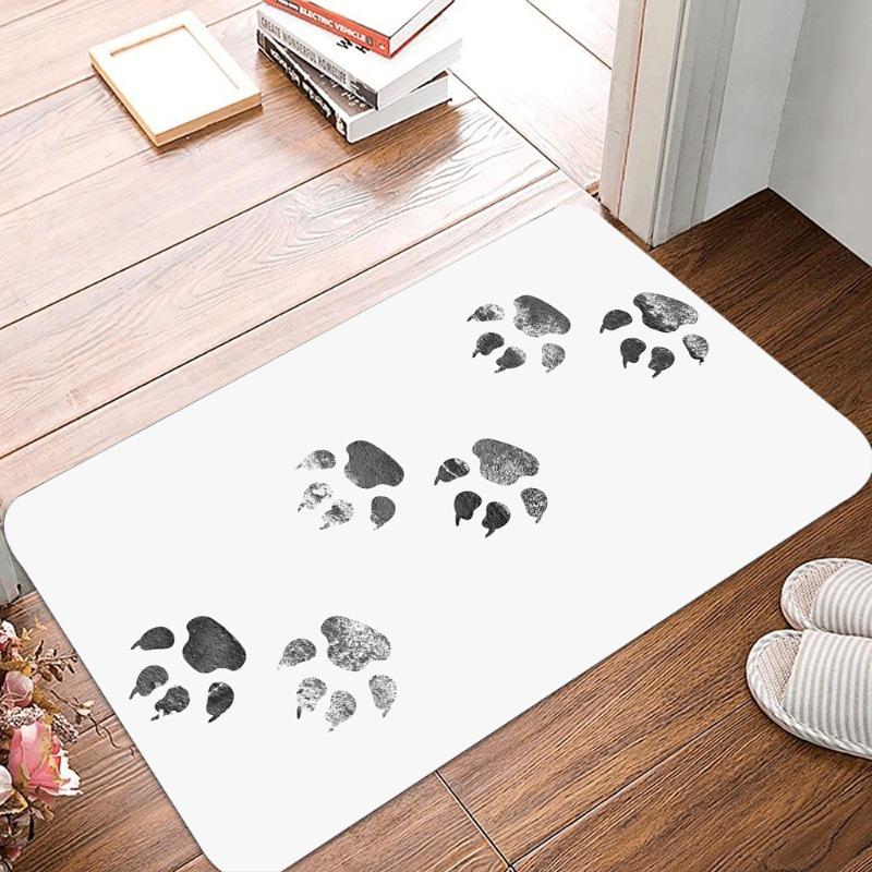 Dog Paw Printing Non-Slip Small Rug Waterproof Easy To Clean Floor Mat for Indoor Outdoor for Use Durable Home Decorate Novelty