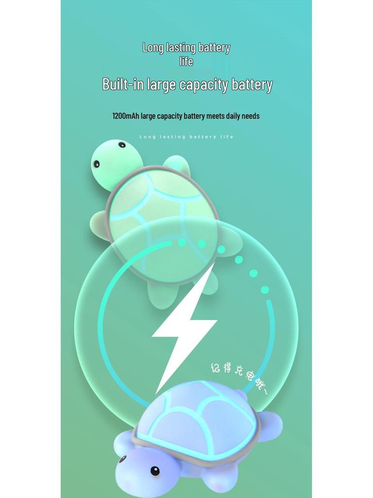 Turtle Silicone Night Light – USB Rechargeable, Cute Cartoon Design for Kids' Bedrooms