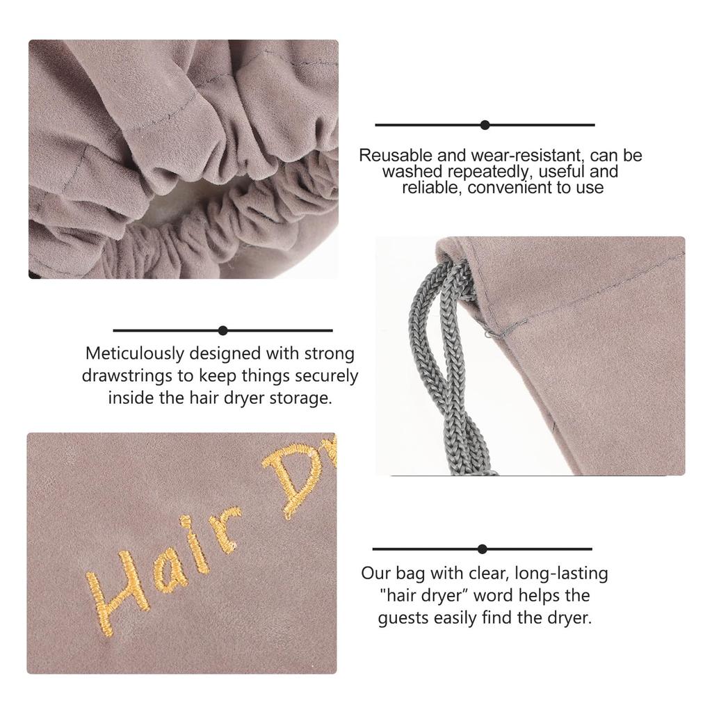 FRCOLOR Hair Dryer Portable Drawstring Fabric Travel Storage 23x9 Inches Bag, Pouch, Lightweight,