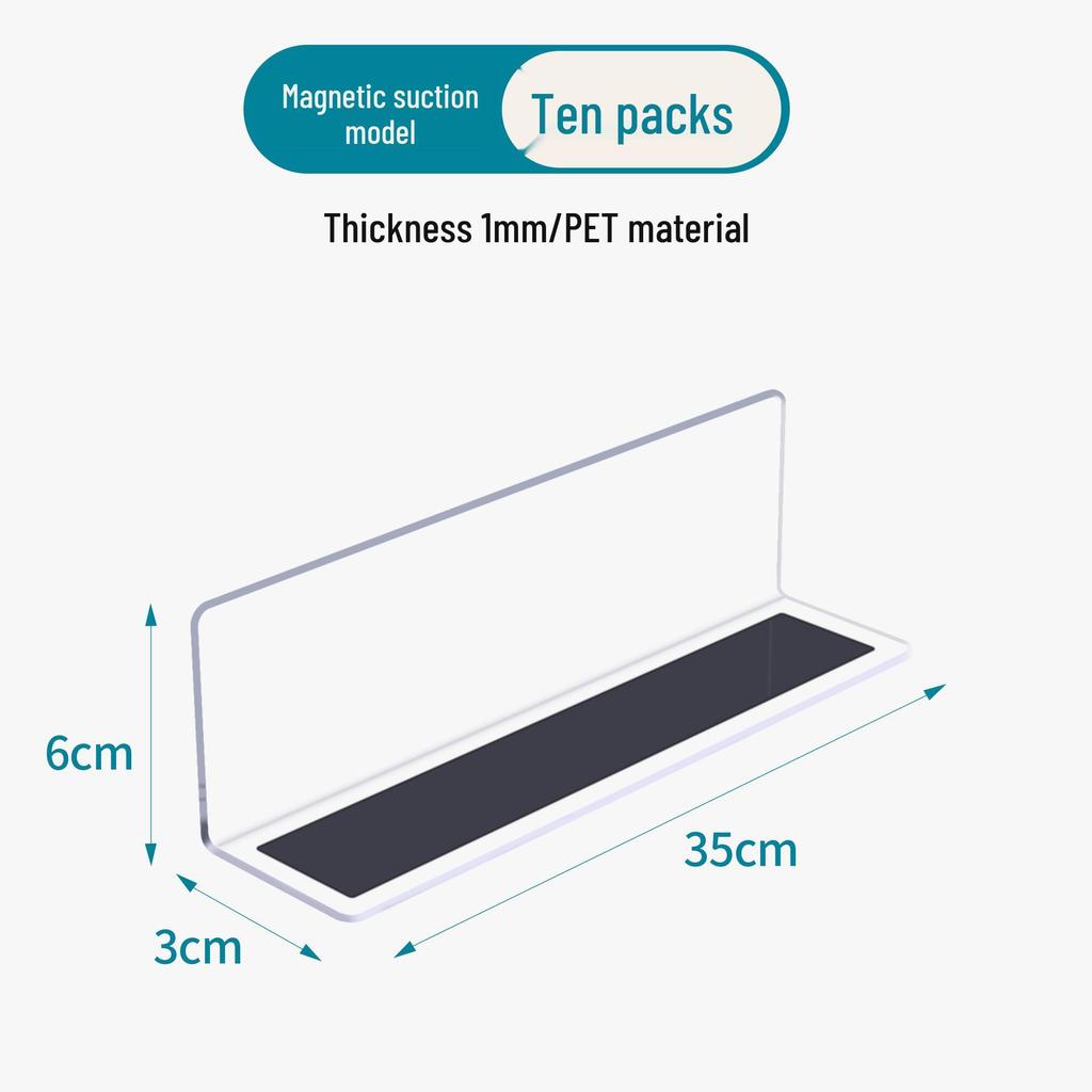 Supermarket Shelf Divider L-Shaped Magnetic Anti-Fall Separator