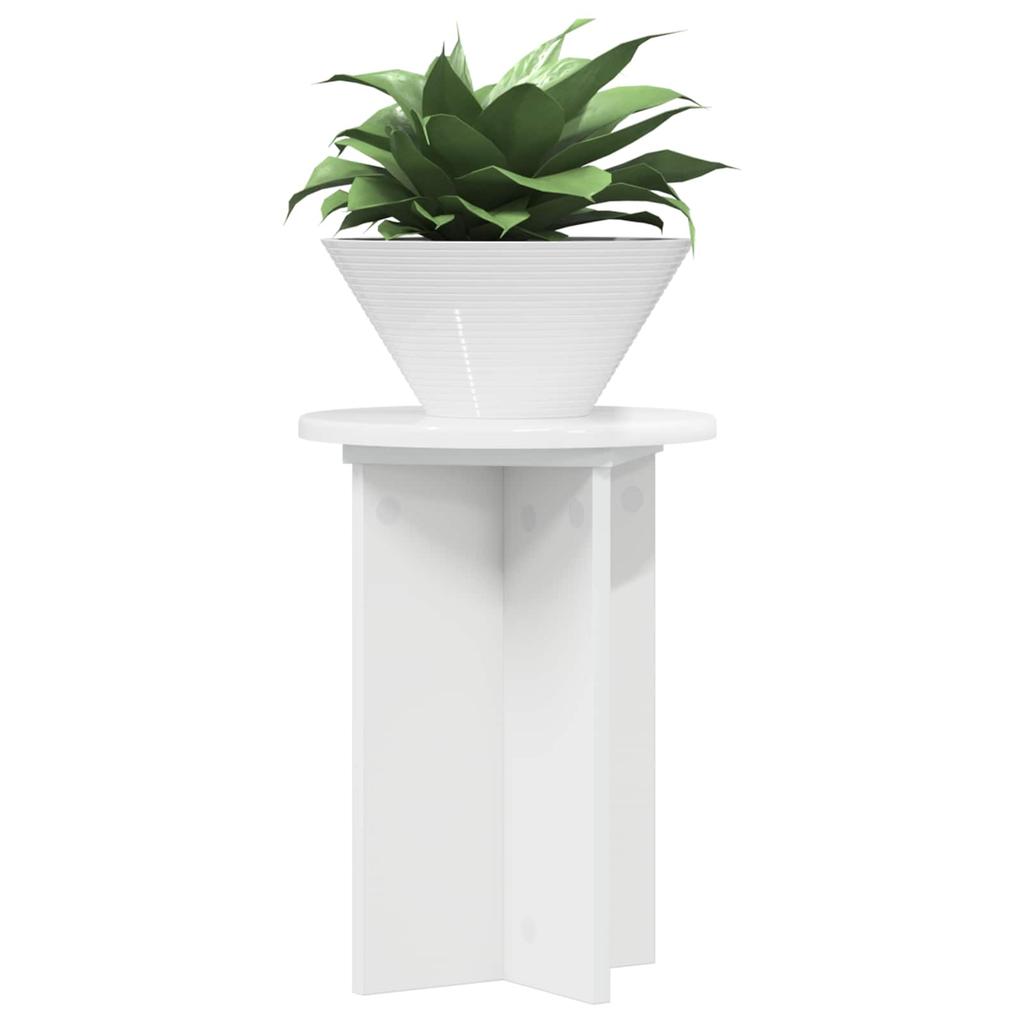 Plant Stand 2 Pcs High Gloss White Ø29.5 X 40 Cm