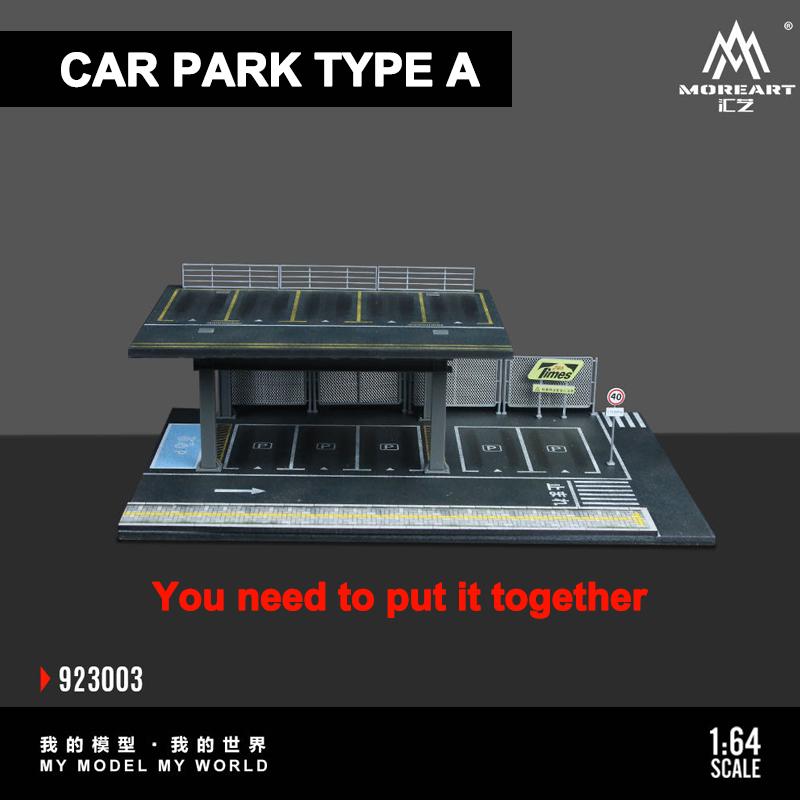 MoreArt 1:64 Krajinný simulačný model miniatúrnej montážnej scény na parkovisku black