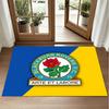 Blackburn Rovers Football Design Crystal Velvet Rug Soft Decorative Mat for Bedroom Entrance