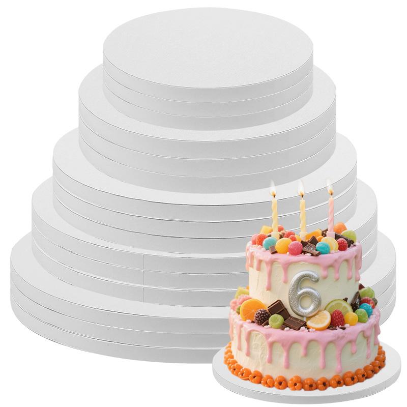 3Pcs White Cake Board Multi Layer Round Cake Drums Base for Wedding Birthday Party Cake Display Decor Christmas DIY Baking Tools