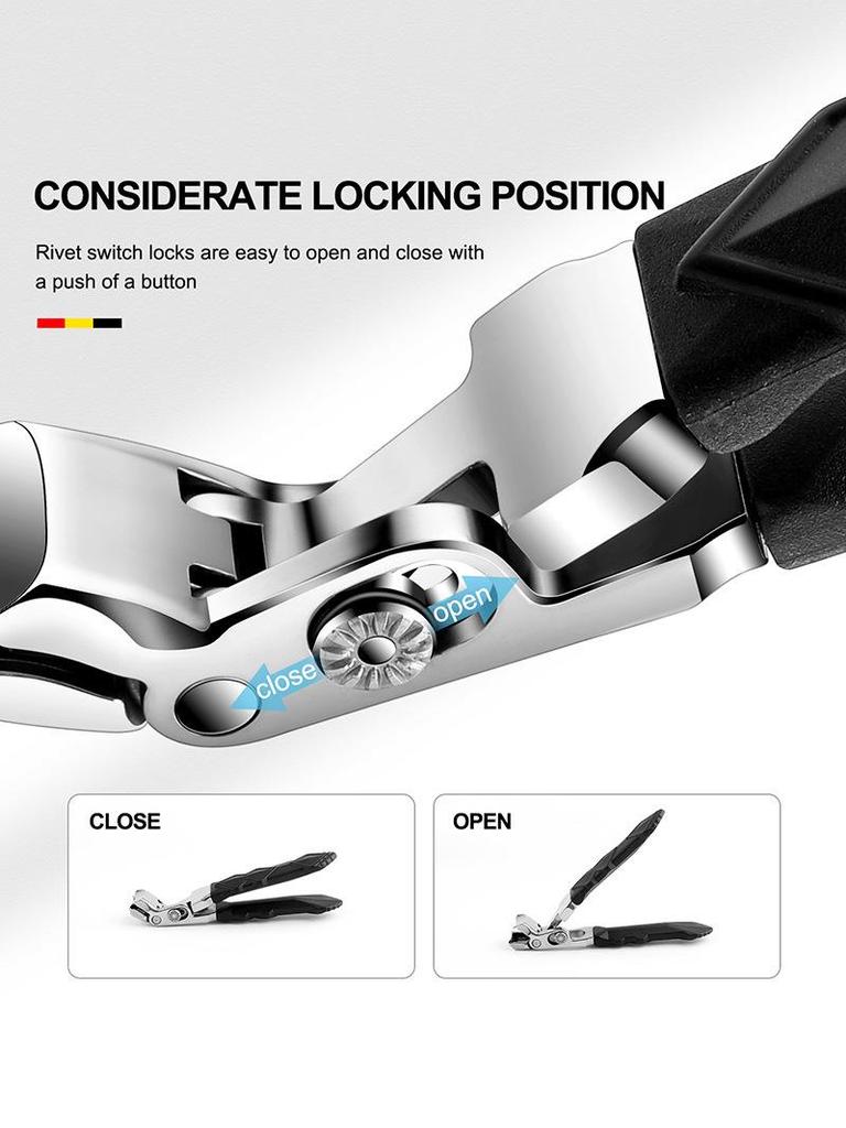 Stainless Steel Long Handle Curved Nail Clipper with Large Grip