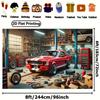 Ford Mustang Muscle Car Tapestry Retro Garage Workshop Wall Hanging