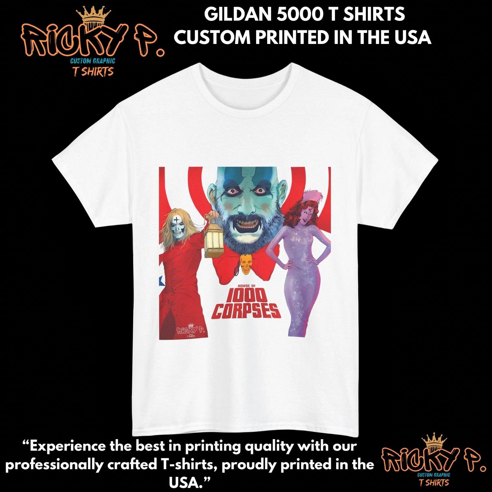 House Of 1000 Corpses Rob Zombie Horror Movie 100% Cotton T-shirt Mens Tees Top Unisex Heavy Cotton Tee 4XL