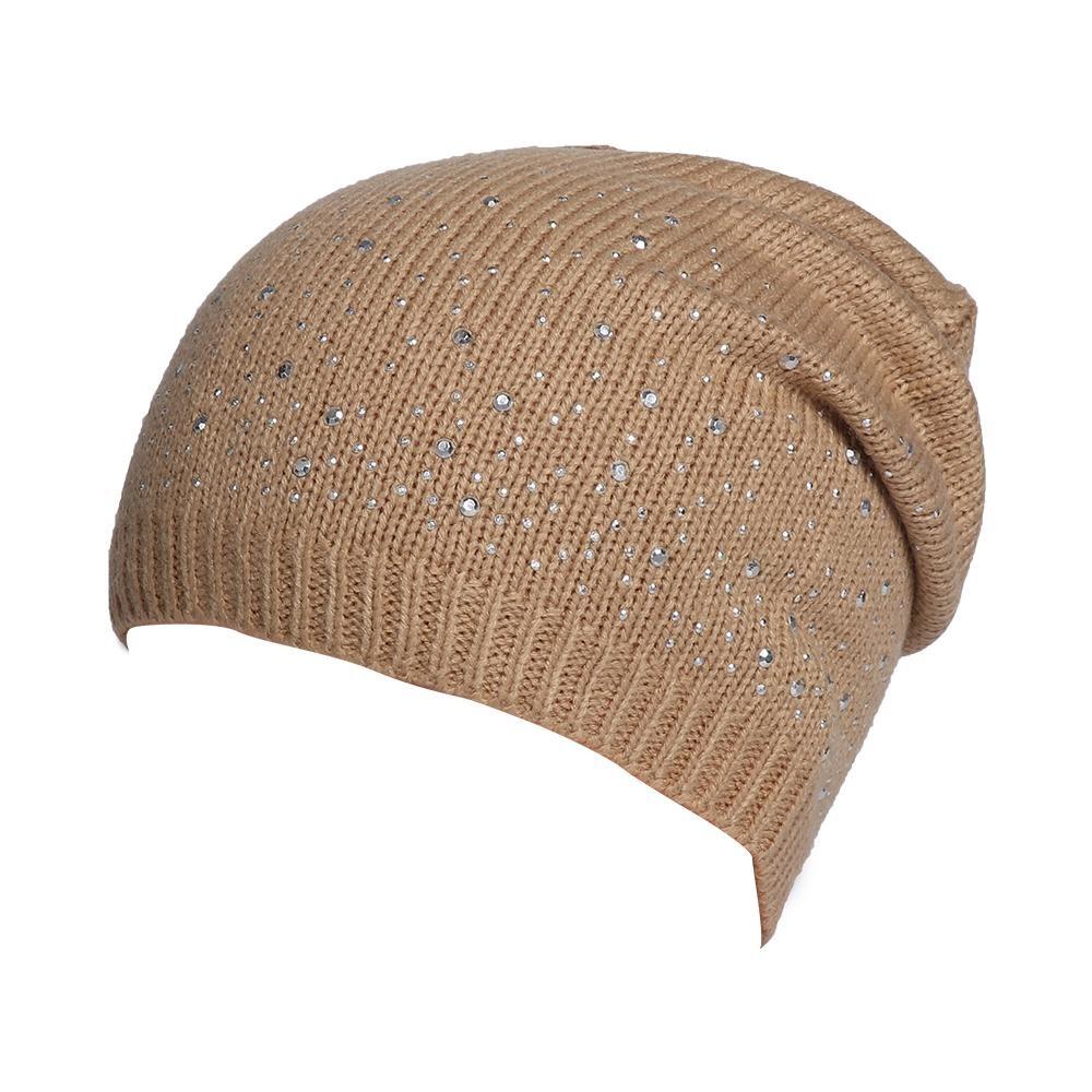 Rhinestone Decor Knitted Hat Stylish & Shiny Beanies Hat Casual Winter Fall Hat  Outdoor Streetwear