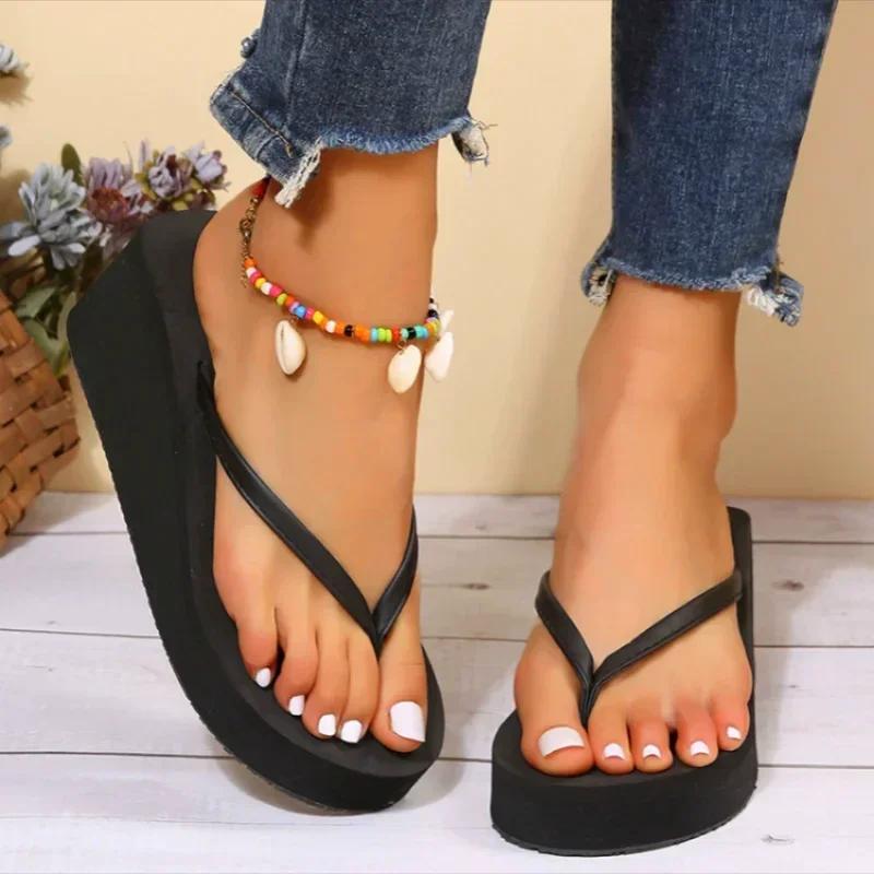 Klapki Letnie Buty Damskie Koturny Sandały Klapki Plażowe Domowe Klapki Damskie Japonki Klapki z Pamięcią Kształtu
