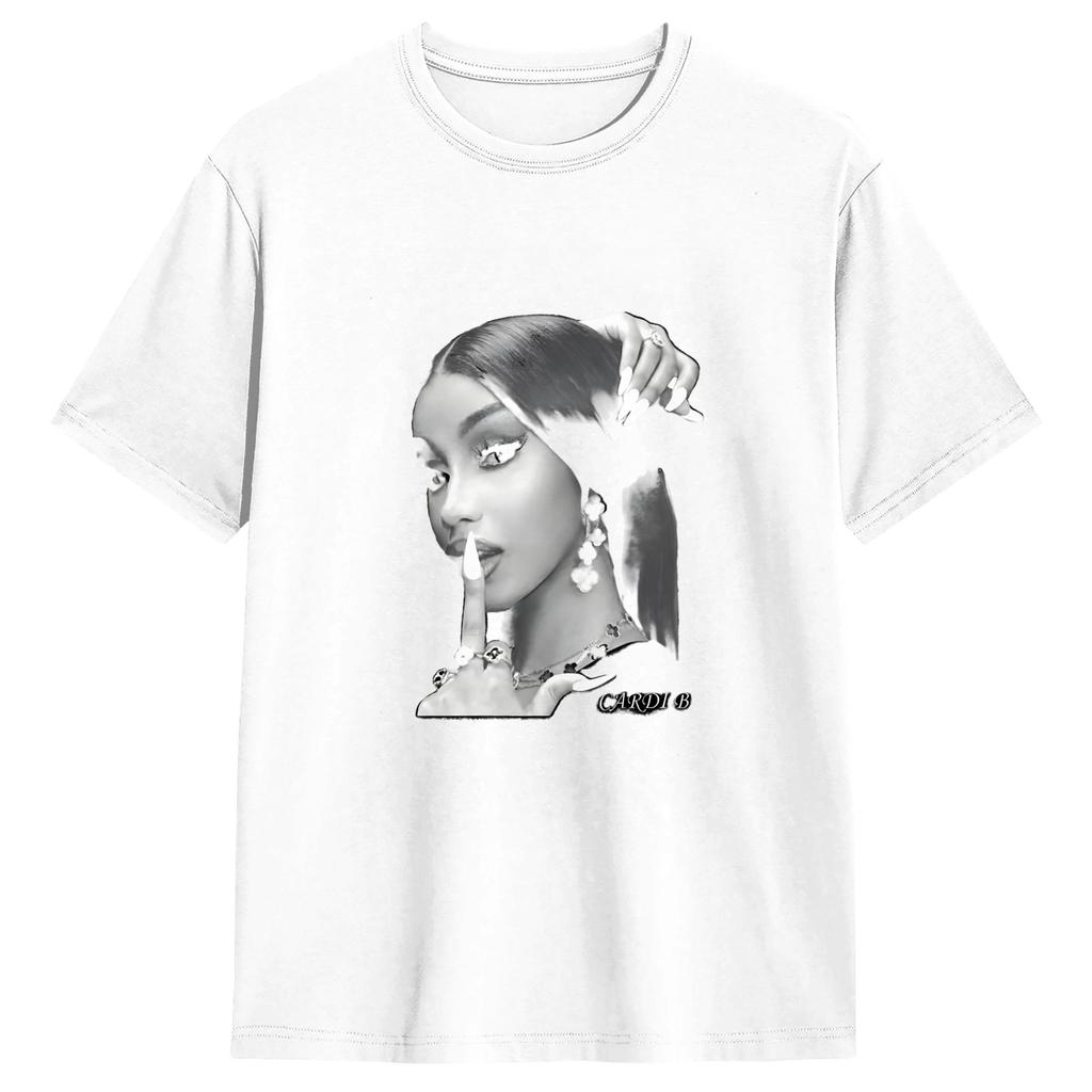Cardi B Vintage T Shirt Summer Cotton T Shirts For Unisex Fashion Pattern Tee Shirt Shortsleeved Vintage Tees