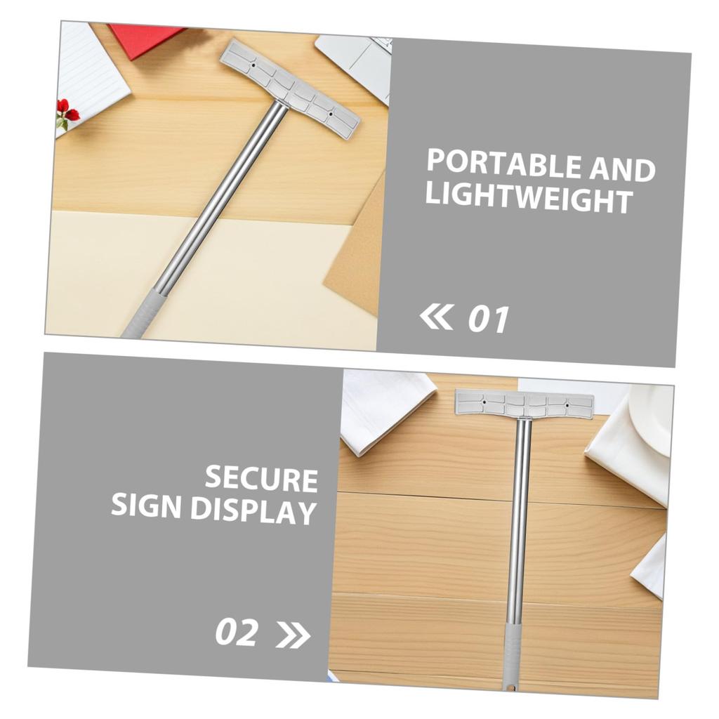 EXCEART 6-teilige Plakatstangen, Willkommens-Metallschilder, Handheld-Schilderstangen, Kunststoff, Silber