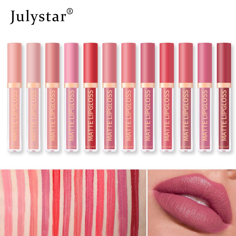 Natural Three-dimensional Non-fading Matte Lip Glaze Velvet Matte Long-lasting Non-stick Cup Lip Cheek Dual-purpose Lipstick