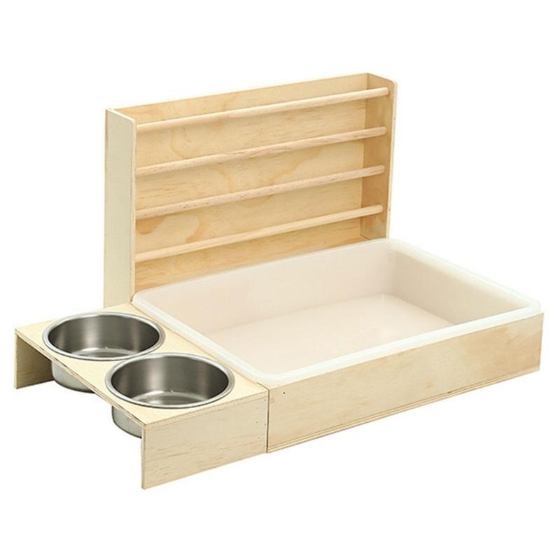 

Guinea Pigs Hays Rack Feeding Bowl Durable Anti Tip Structure Space Saving Cage Feeder For Small Pet