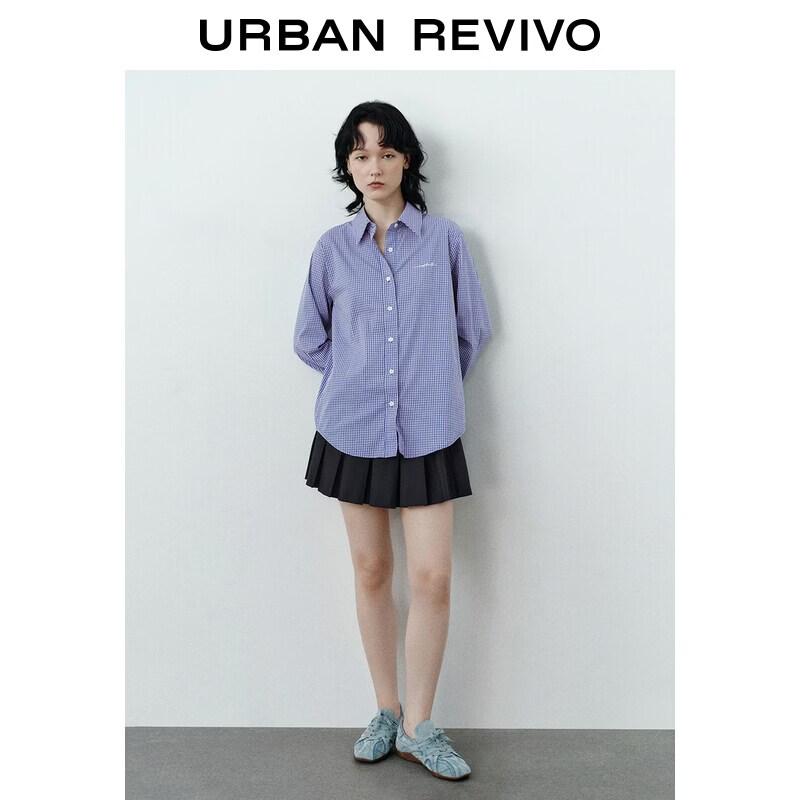 UR Women s Contrast Plaid Button-Front Shirt L