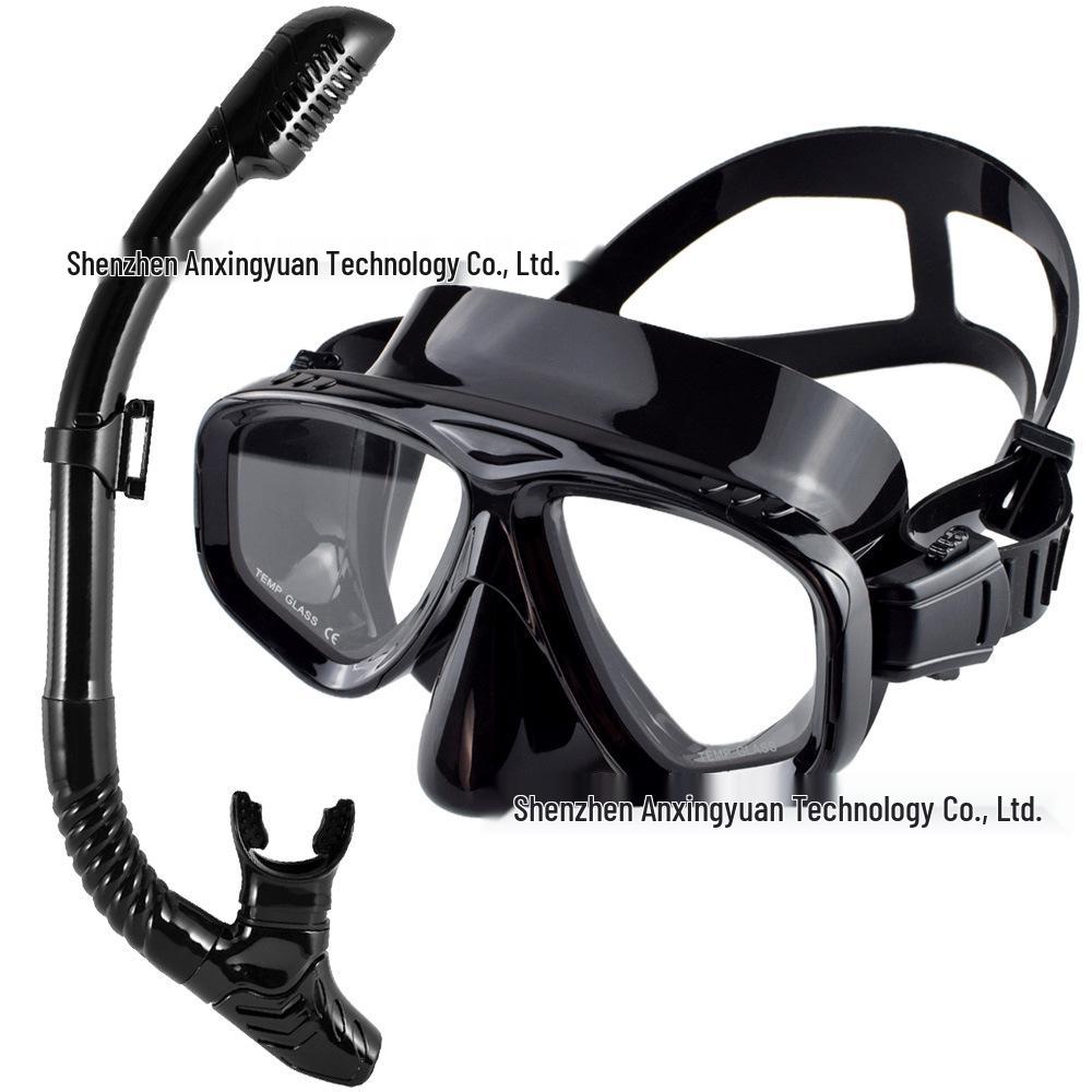 Máscara de Mergulho com Lentes de Vidro Temperado para Miopia, Suporta Diferentes Dioptrias 100-900 para Cada Olho