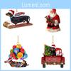 Charming Christmas Dachshund Decorations For Cars Featuring Vibrant Acrylic Colors