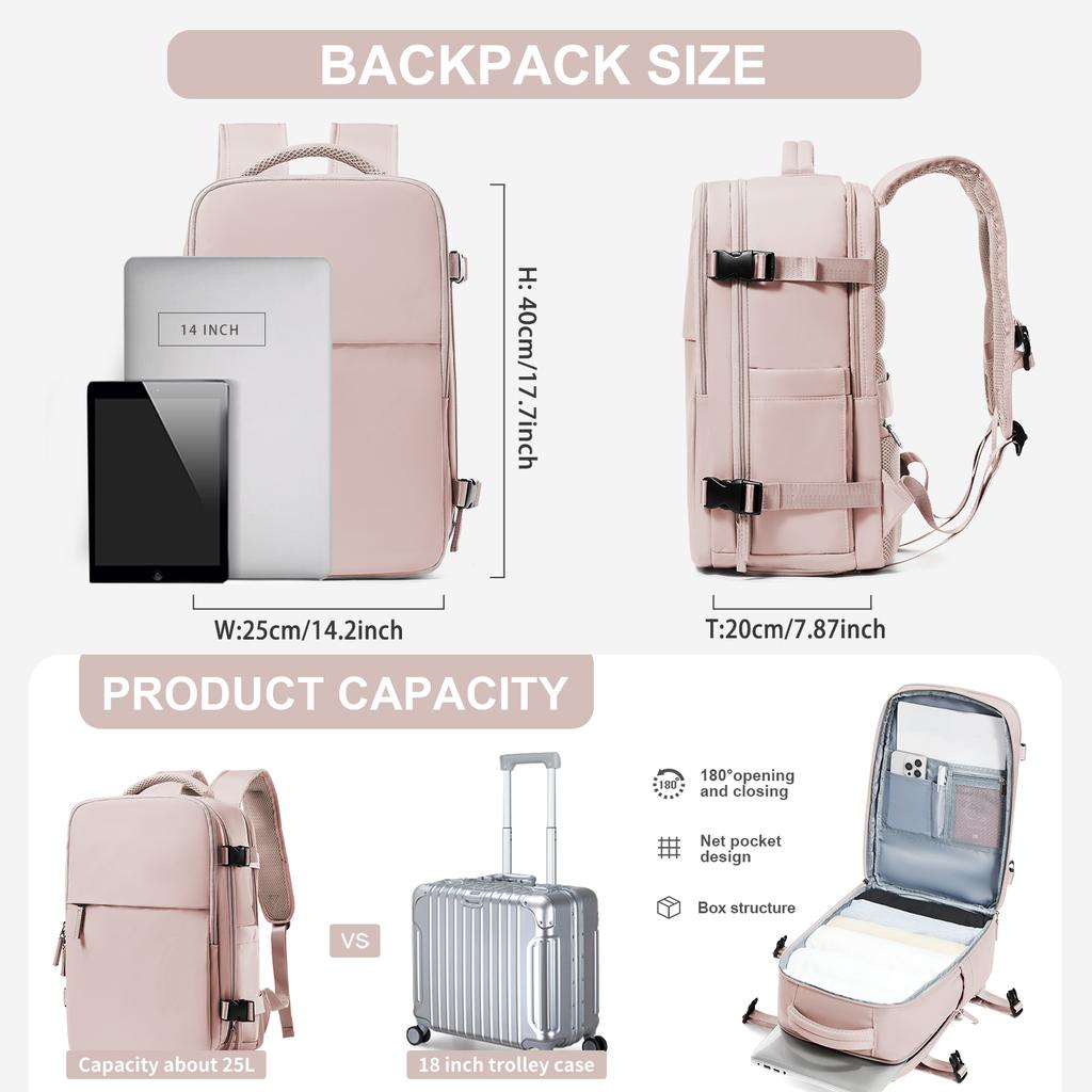 Cabin Airplane Travel Backpack Ryanair 40x20x25 Carry On Flight Approved, Laptop Backpack For Women Men, Female Backpack Gift