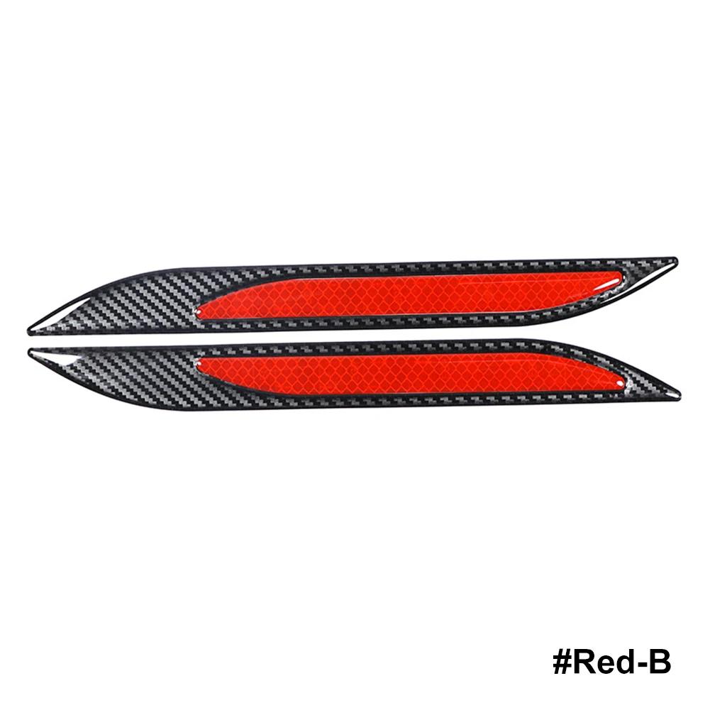 2 szt. Uniwersalne naklejki samochodowe z włókna węglowego na zderzak, odblaskowe paski, ciężarówka, motocykl, naklejki ostrzegawcze anty-zarysowania