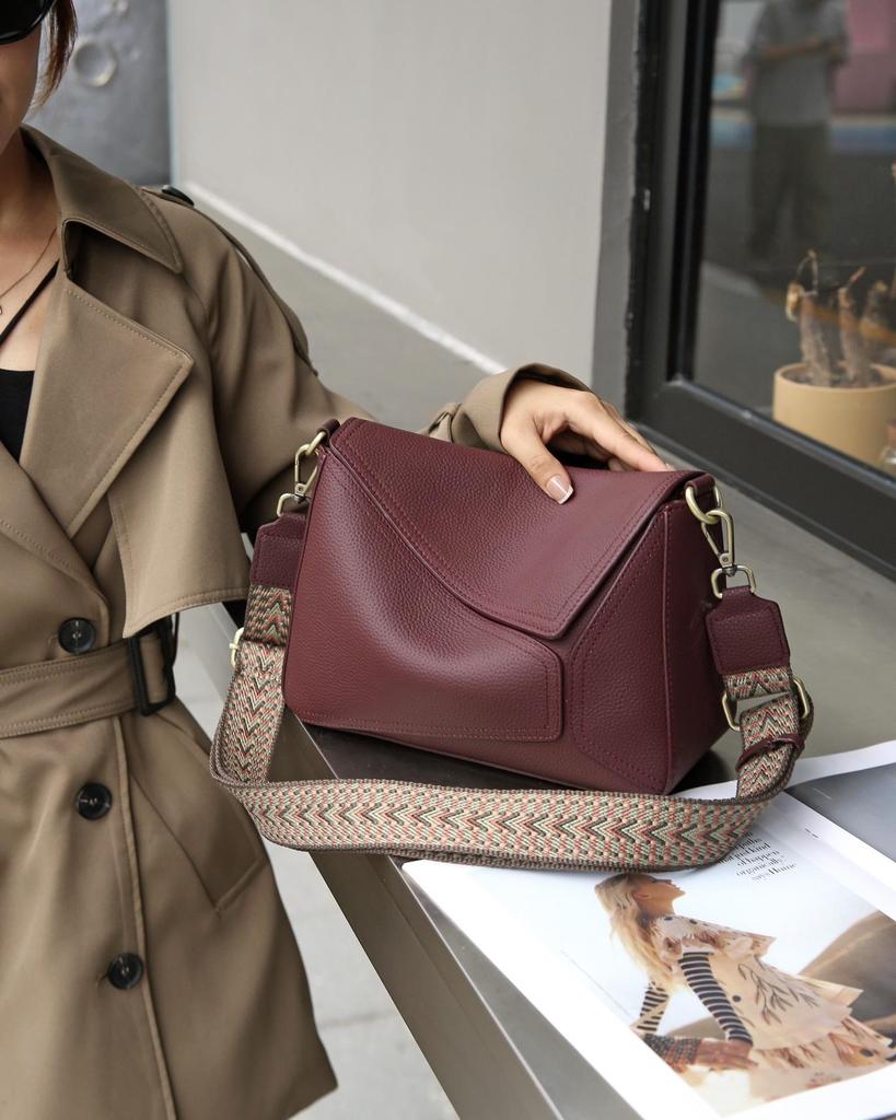 2024 Women's Geometric Leather Shoulder & Messenger Bag