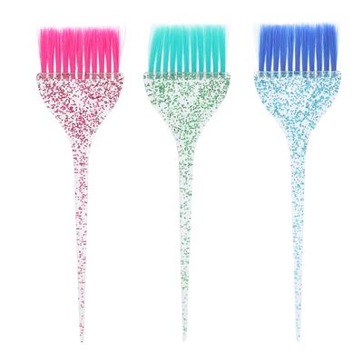3 Stück Haarfärbepinsel-Set Transparentes Färbepinsel-Set mit langem Griff für Salon-Barbershop-Gebrauch