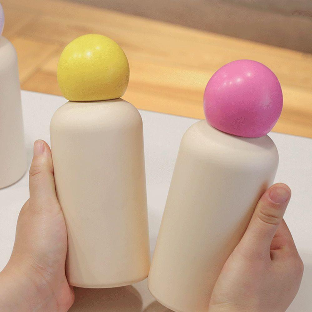 Double Wall Insulated Bottle Spherical Lid Vacuum Cup Ins Style Thermos Cup  Kids
