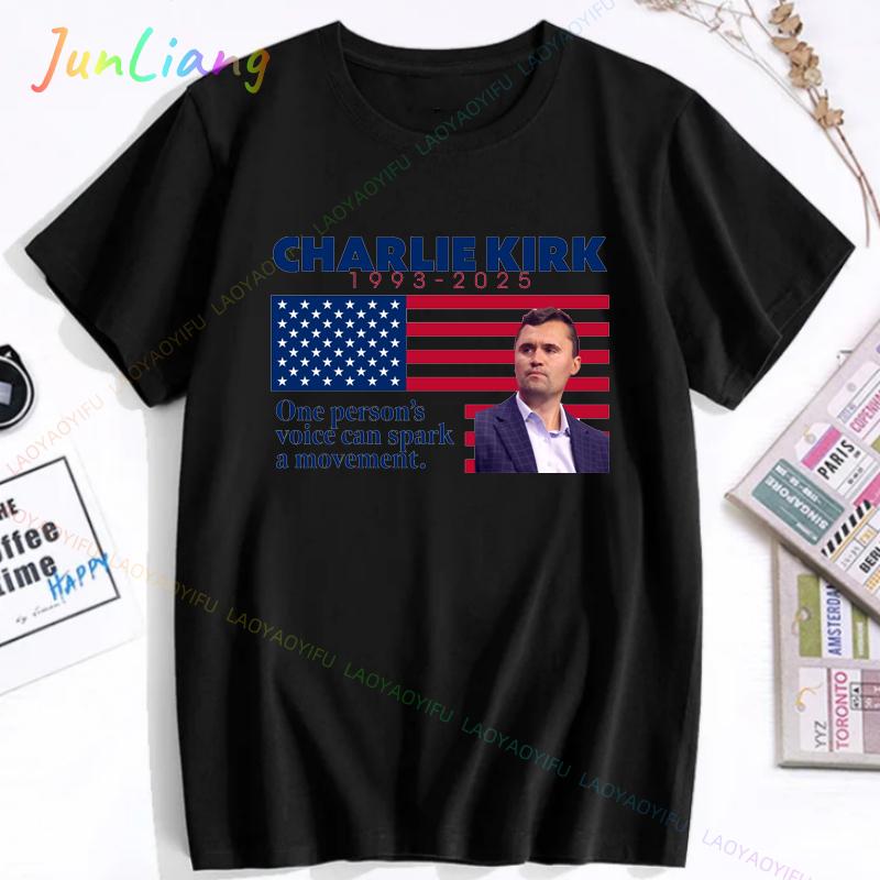 Charlie Kirk Freedom Shirt Human Rights Funny Political Protest Tshirt Classics Shortsleeve Tops Unisex Streetwear Tshirts