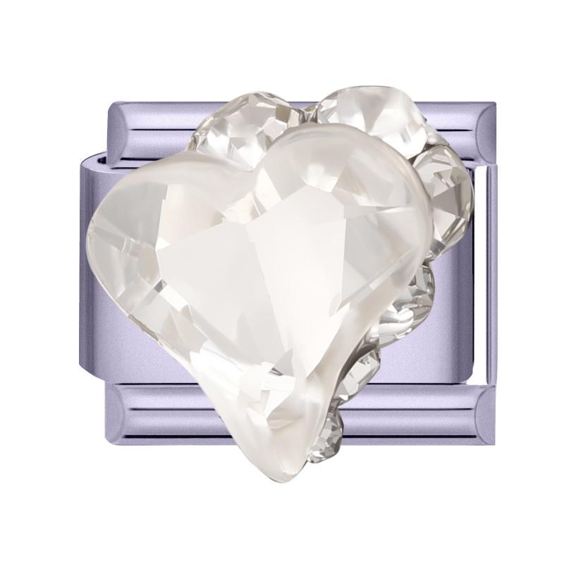 Y2K Purple Series Bow Candy Heart Flower Shiny Italian Charm Links Fit 9MM Stainless Steel Bracelet Girls' DIY Making Jewelry