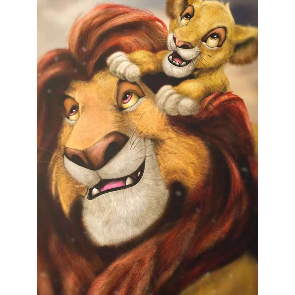 

Алмазная живопись Мультфильм Король Лев Дрель 5D DIY Алмазная вышивка Животное Ручная работа Домашний декор Полная круглая Round 40x50cm