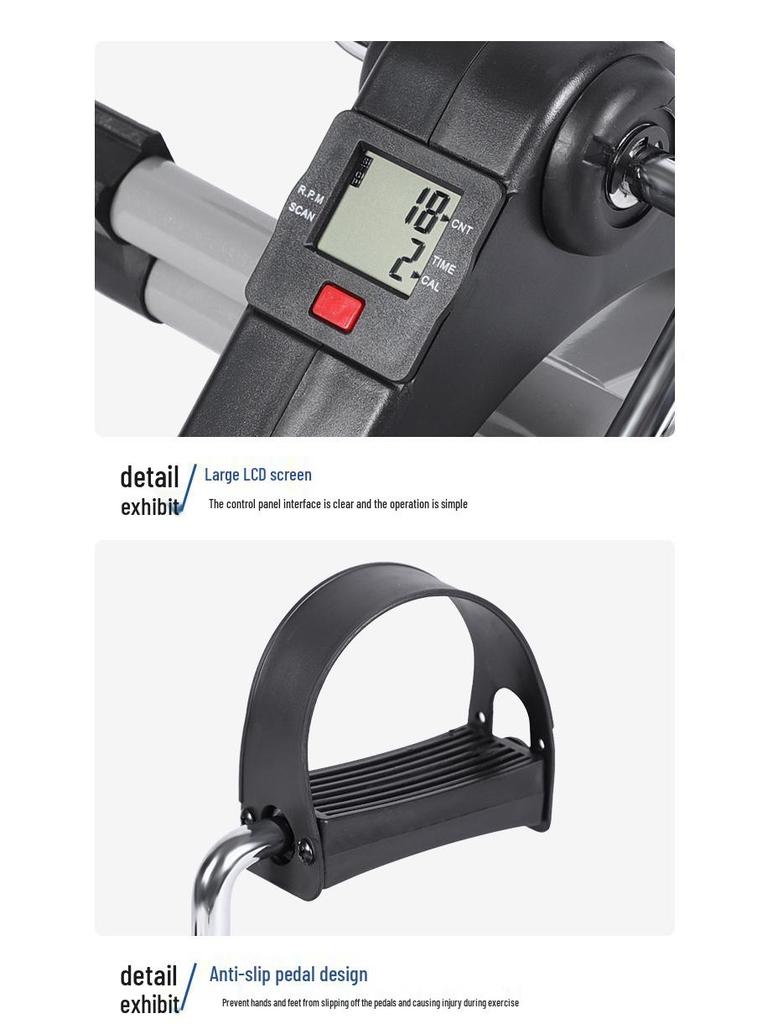 Folding Mini Exercise Bike: Under-Desk Pedal Stepper Leg Trainer for Home Fitness