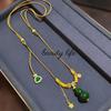 Chinese Retro Buddha Jade Gourd Tassel Necklace for Women