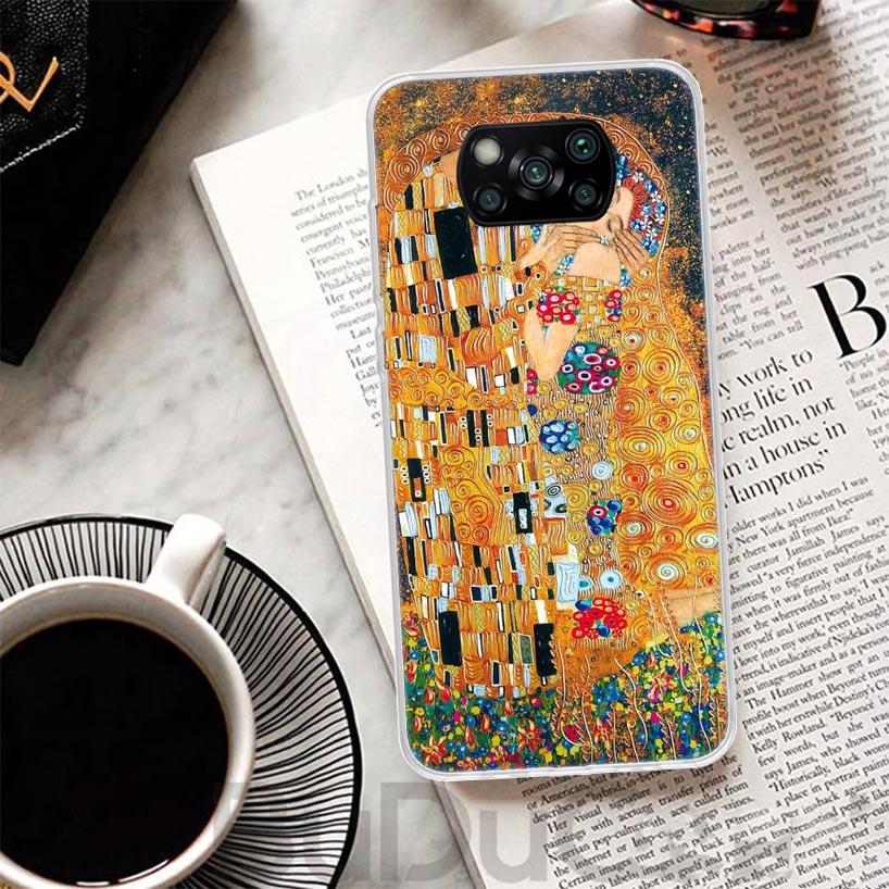 Kiss by Gustav Klimt Desig Cover For Xiaomi Mi 11T 10T 9T Pro 11 Lite Phone Case 12 12X 10 9 8 11i 6X 5X Ultra 5G Print Coque Fu