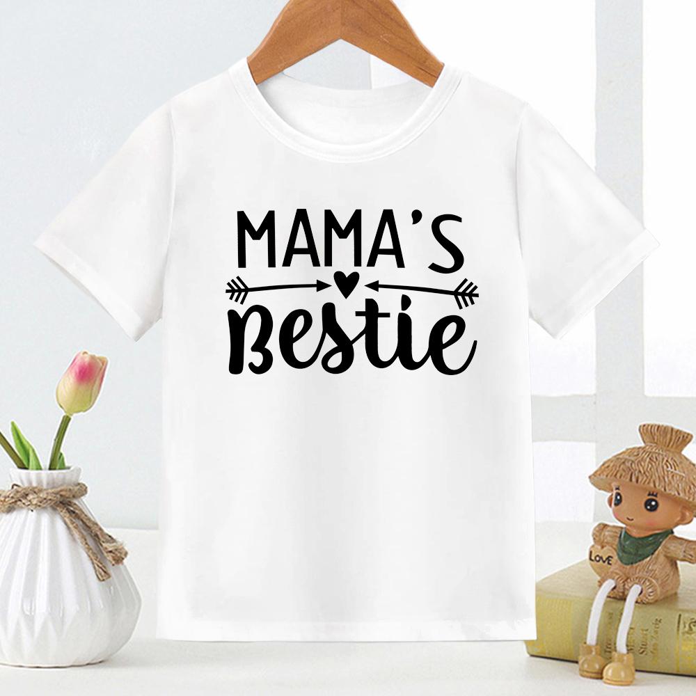 Mamas Boy Letter Kids Tshirt  Euroamerican Fashion Letterprinted Childrens Tshirt for Boys Girls Summer Polyester Fabric