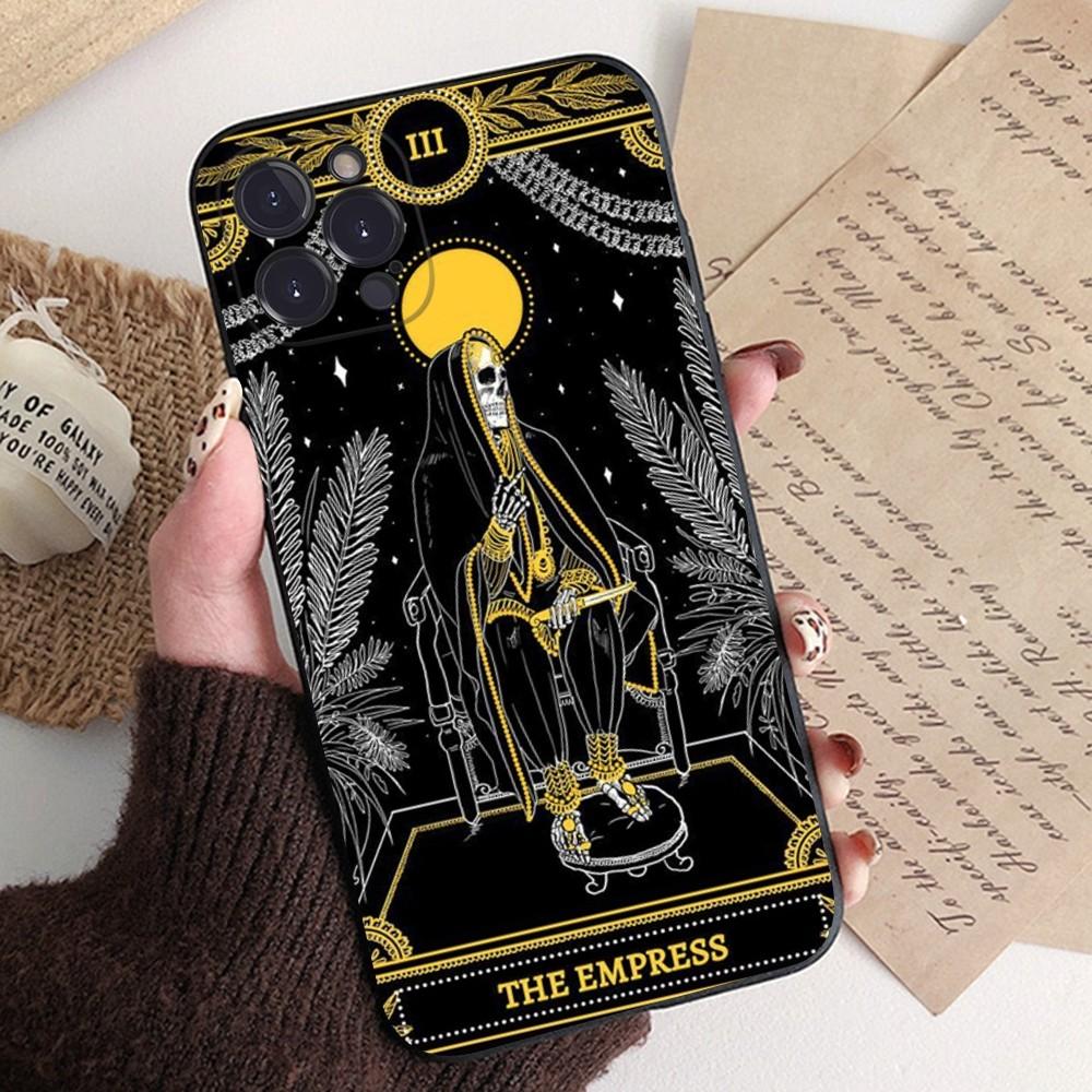 Death Tarot Phone Case Silicone Soft for Iphone 15 14 13 12 11 Pro Mini XS MAX 8 7 6 Plus X XS XR Cover