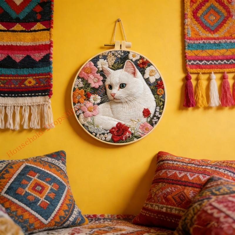 Embroidery Starter Set For Cats Lovers Featuring All Materials And For Creative Fun Home