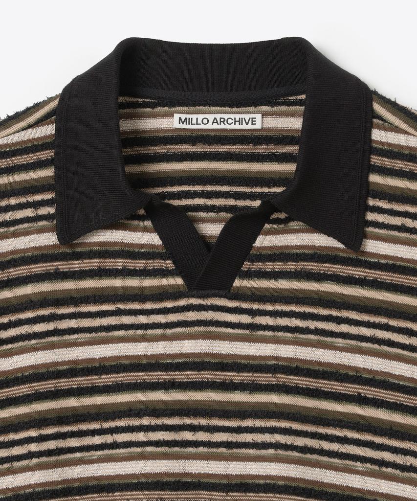 MILLO ARCHIVE Irregular Half Collar Knit [Khaki Brown]