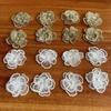 10PCS 4CM Organza Fabric Floral Appliques 3D Embroidered Simulation Lace Flowers Patch Translucent White Gold