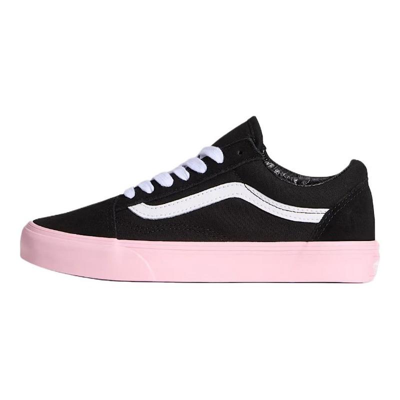 Vans Old Skool unisex comfy fitted low-top skate shoes black pink VN000D6WPIB 36