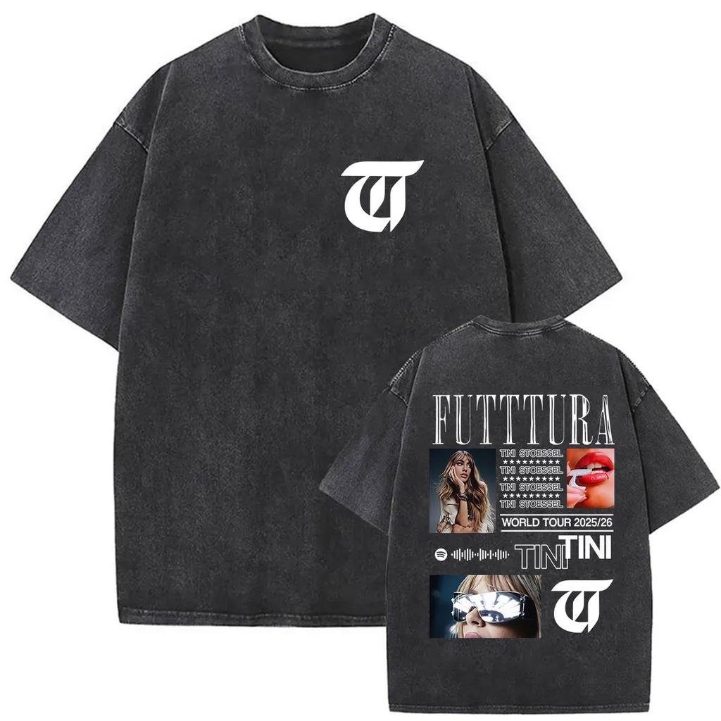 Vintage Washed Tini Stoessel Tour 2026 Graphic TShirt Men Women Casual High Quality Fashion Oversized Cotton T Shirt Streetwear